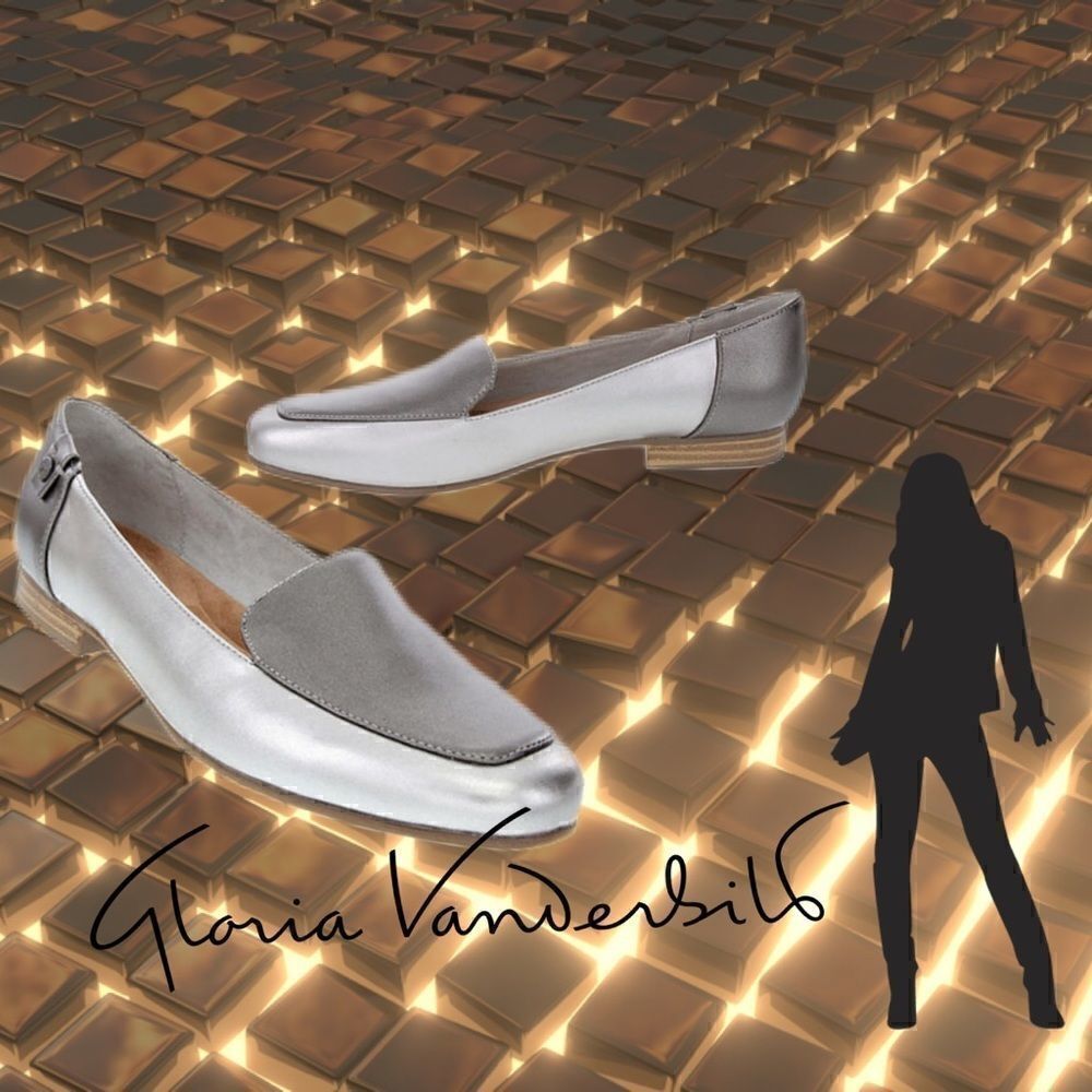 Gloria Vanderbelt Marjorie silver/shimmer loafer - Picture 8 of 9